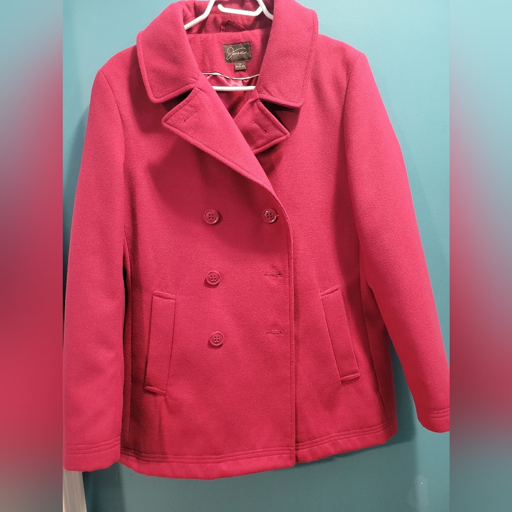 Women's Pink Double-Breasted Coat